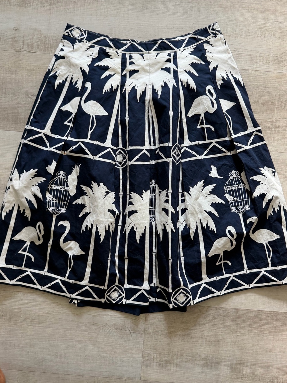 Talbots Navy and White Printed Skirt